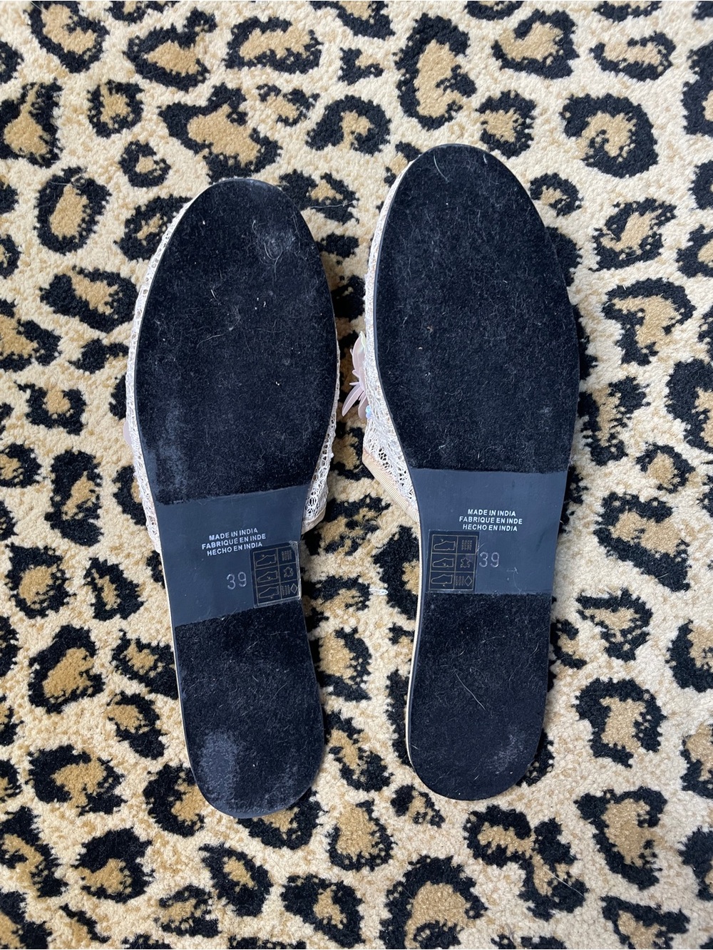 Free People Sequin Mesh Slip-On Mules with Pink Floral Appliqués - Picture 7 of 8